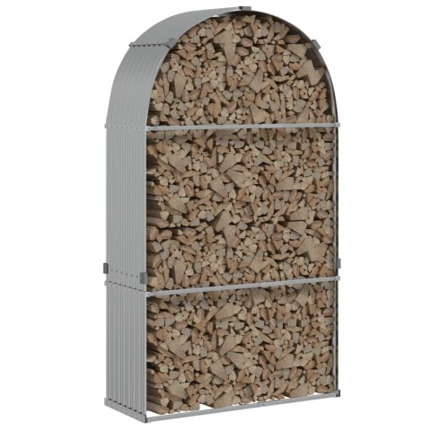 Stojak na drewno, srebrny, 120x45x210 cm, stal galwanizowana Stojak na drewno, srebrny, 120x45x210 cm, stal galwanizowana