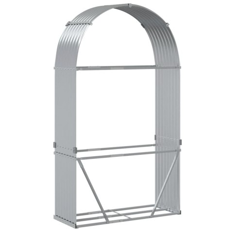 Stojak na drewno, srebrny, 120x45x210 cm, stal galwanizowana Stojak na drewno, srebrny, 120x45x210 cm, stal galwanizowana