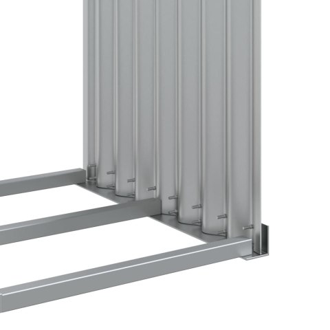 Stojak na drewno, srebrny, 120x45x210 cm, stal galwanizowana Stojak na drewno, srebrny, 120x45x210 cm, stal galwanizowana