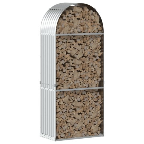 Stojak na drewno, srebrny, 80x45x190 cm, stal galwanizowana Stojak na drewno, srebrny, 80x45x190 cm, stal galwanizowana