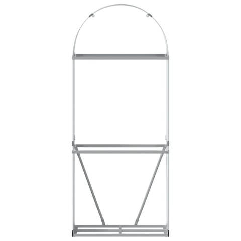 Stojak na drewno, srebrny, 80x45x190 cm, stal galwanizowana Stojak na drewno, srebrny, 80x45x190 cm, stal galwanizowana
