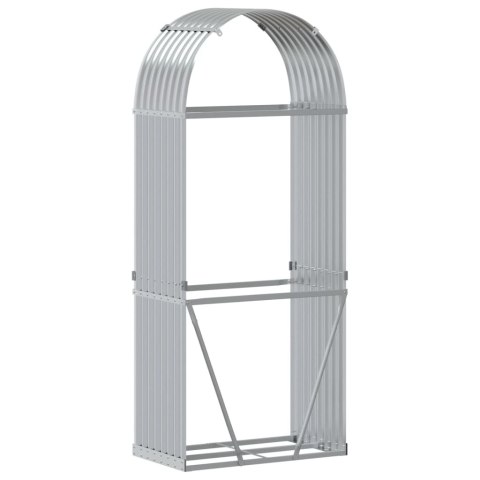 Stojak na drewno, srebrny, 80x45x190 cm, stal galwanizowana Stojak na drewno, srebrny, 80x45x190 cm, stal galwanizowana