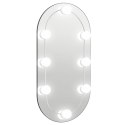  Lustro z lampami LED, 60x30 cm, szklane, owalne