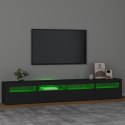 VidaXL Szafka pod TV z oświetleniem LED, czarna, 240x35x40 cm