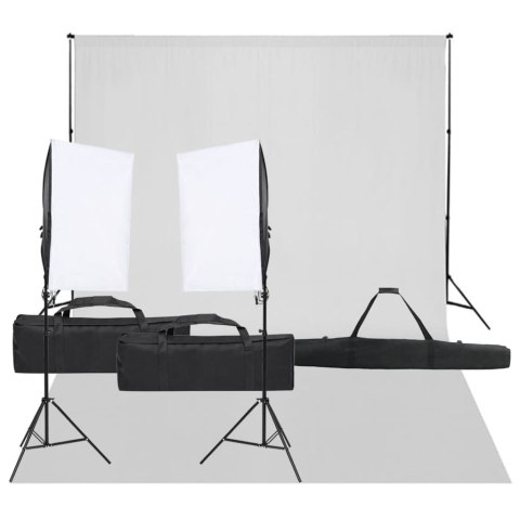  Fotograficzny zestaw studyjny z lampami i tłem-