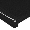 VidaXL Rama łóżka z zagłówkiem, czarna, 80x200 cm, obita tkaniną