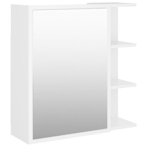 Szafka z lustrem, biała 62,5x20,5x64 cm materiał drewnopochodny Szafka z lustrem, biała 62,5x20,5x64 cm materiał drewnopochodny