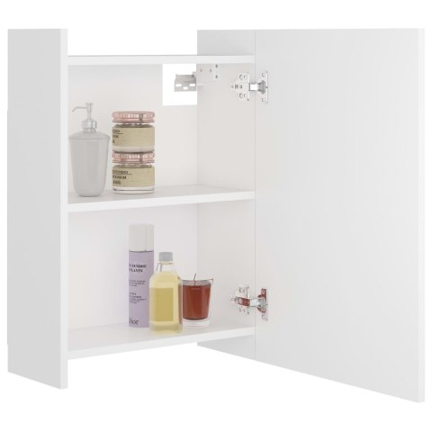 Szafka z lustrem, biała 62,5x20,5x64 cm materiał drewnopochodny Szafka z lustrem, biała 62,5x20,5x64 cm materiał drewnopochodny
