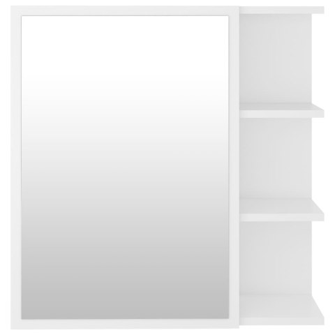 Szafka z lustrem, biała 62,5x20,5x64 cm materiał drewnopochodny Szafka z lustrem, biała 62,5x20,5x64 cm materiał drewnopochodny