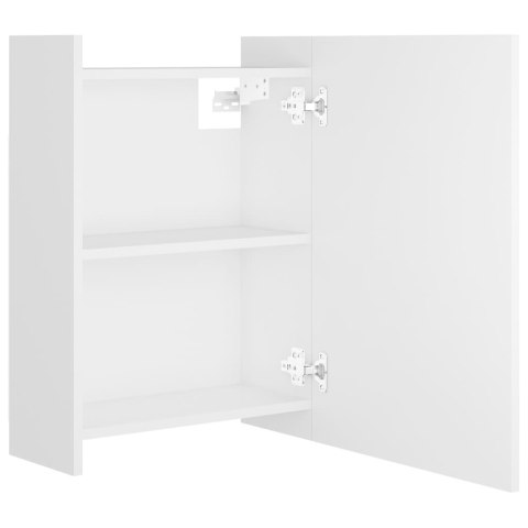 Szafka z lustrem, biała 62,5x20,5x64 cm materiał drewnopochodny Szafka z lustrem, biała 62,5x20,5x64 cm materiał drewnopochodny