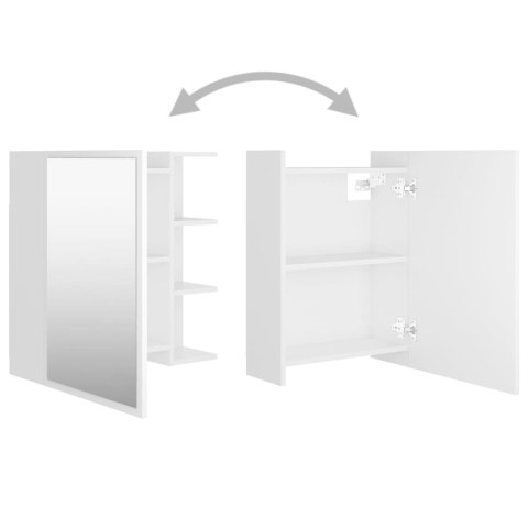 Szafka z lustrem, biała 62,5x20,5x64 cm materiał drewnopochodny Szafka z lustrem, biała 62,5x20,5x64 cm materiał drewnopochodny