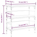 VidaXL Stolik konsolowy, czarny, 75x32x75 cm, materiał drewnopochodny