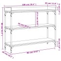 VidaXL Stolik konsolowy z półkami, przydymiony dąb, 100x30x80 cm