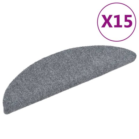 Samoprzylepne nakładki na schody, 15 szt., 56x17x3 cm, szare Samoprzylepne nakładki na schody, 15 szt., 56x17x3 cm, szare