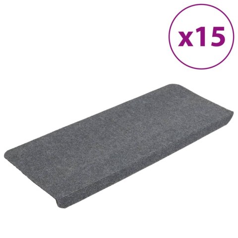 Samoprzylepne nakładki na schody, 15 szt., 65x24,5x3,5cm, szare Samoprzylepne nakładki na schody, 15 szt., 65x24,5x3,5cm, szare