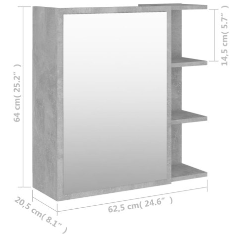 Szafka łazienkowa z lustrem, szarość betonu, 62,5x20,5x64 cm Szafka łazienkowa z lustrem, szarość betonu, 62,5x20,5x64 cm