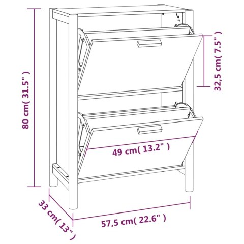 Szafka na buty, 57,5x33x80 cm, materiał drewnopochodny Szafka na buty, 57,5x33x80 cm, materiał drewnopochodny