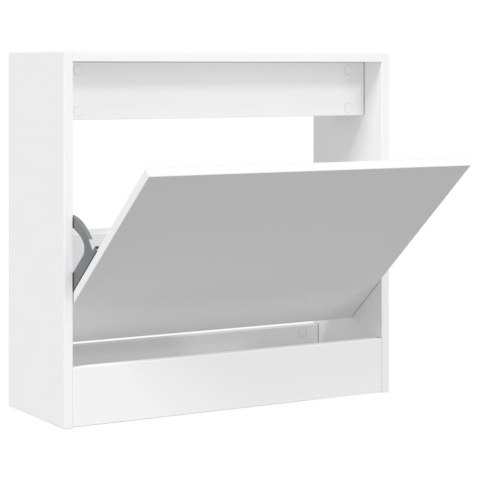 Szafka na buty, biała, 60x21x57 cm, materiał drewnopochodny Szafka na buty, biała, 60x21x57 cm, materiał drewnopochodny