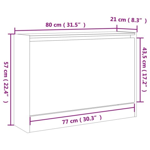 Szafka na buty, szarość betonu, 80x21x57 cm Szafka na buty, szarość betonu, 80x21x57 cm