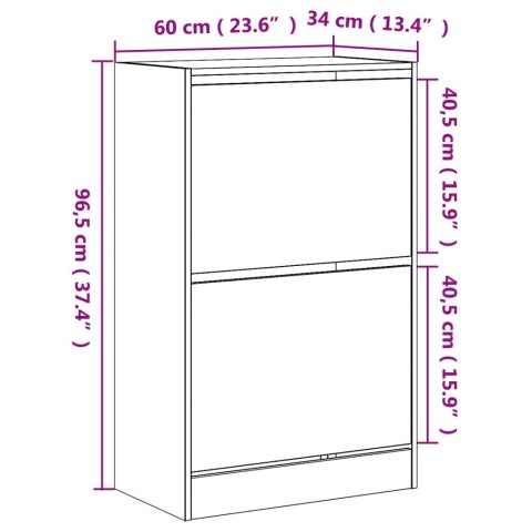 Szafka na buty, dąb sonoma, 60x34x96,5 cm Szafka na buty, dąb sonoma, 60x34x96,5 cm