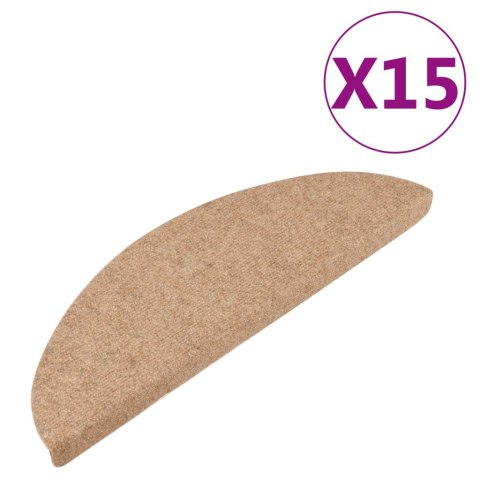 Samoprzylepne nakładki na schody, 15 szt., 56x17x3 cm, beżowe Samoprzylepne nakładki na schody, 15 szt., 56x17x3 cm, beżowe