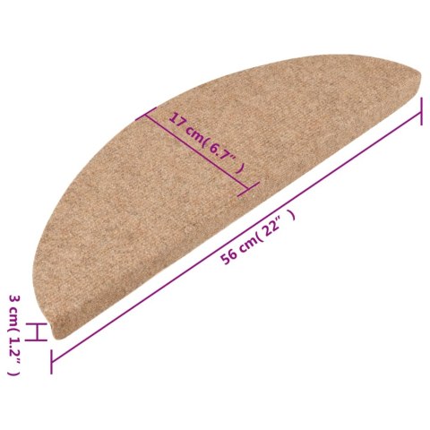 Samoprzylepne nakładki na schody, 15 szt., 56x17x3 cm, beżowe Samoprzylepne nakładki na schody, 15 szt., 56x17x3 cm, beżowe