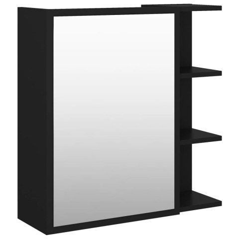 Szafka z lustrem czarna 62,5x20,5x64 cm materiał drewnopochodny Szafka z lustrem czarna 62,5x20,5x64 cm materiał drewnopochodny
