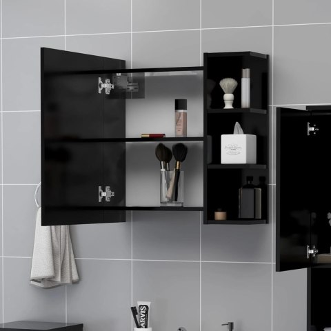 Szafka z lustrem czarna 62,5x20,5x64 cm materiał drewnopochodny Szafka z lustrem czarna 62,5x20,5x64 cm materiał drewnopochodny