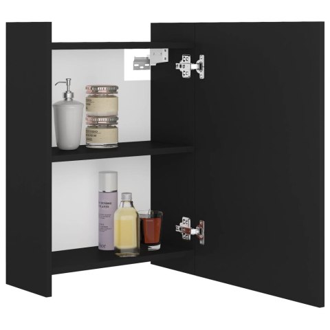 Szafka z lustrem czarna 62,5x20,5x64 cm materiał drewnopochodny Szafka z lustrem czarna 62,5x20,5x64 cm materiał drewnopochodny