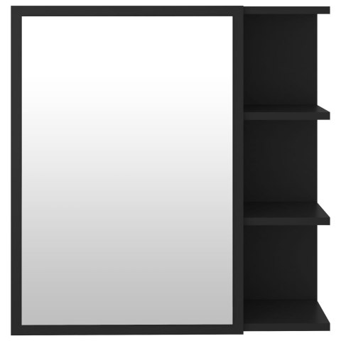 Szafka z lustrem czarna 62,5x20,5x64 cm materiał drewnopochodny Szafka z lustrem czarna 62,5x20,5x64 cm materiał drewnopochodny