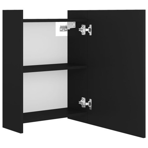 Szafka z lustrem czarna 62,5x20,5x64 cm materiał drewnopochodny Szafka z lustrem czarna 62,5x20,5x64 cm materiał drewnopochodny