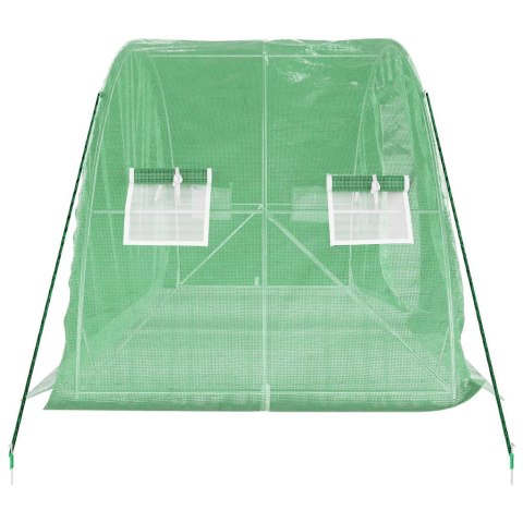 Szklarnia ze stalową ramą, zielona, 10 m², 5x2x2,3 m Szklarnia ze stalową ramą, zielona, 10 m², 5x2x2,3 m