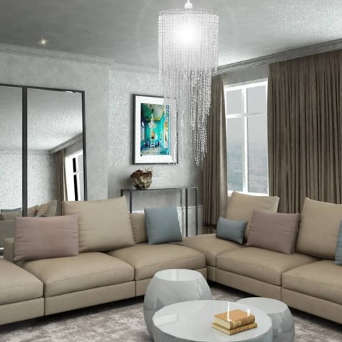 Kryształowa lampa wisząca z abażurem 26 x 70 cm Kryształowa lampa wisząca z abażurem 26 x 70 cm