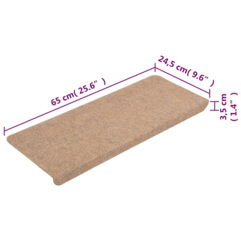 Samoprzylepne nakładki na schody, 15szt., 65x24,5x3,5cm, beżowe Samoprzylepne nakładki na schody, 15szt., 65x24,5x3,5cm, beżowe