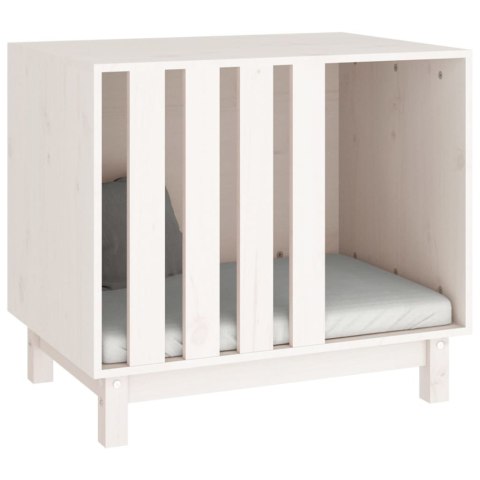 Domek dla psa, biały, 70x50x62 cm, lite drewno sosnowe Domek dla psa, biały, 70x50x62 cm, lite drewno sosnowe