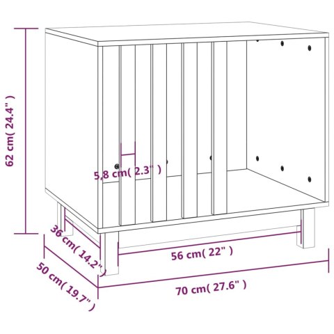 Domek dla psa, biały, 70x50x62 cm, lite drewno sosnowe Domek dla psa, biały, 70x50x62 cm, lite drewno sosnowe