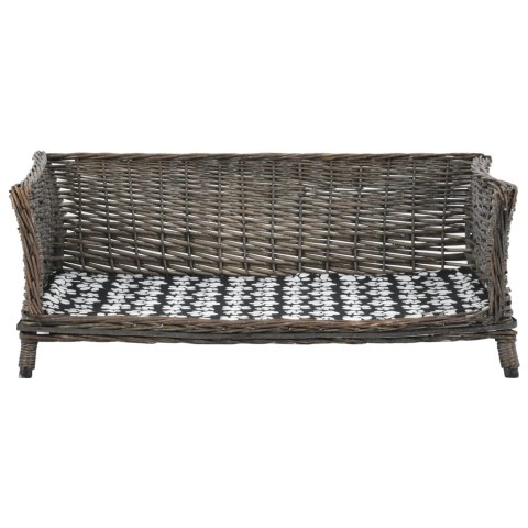 Kosz dla psa z poduszką, szary, 90x54x35 cm, naturalna wiklina Kosz dla psa z poduszką, szary, 90x54x35 cm, naturalna wiklina