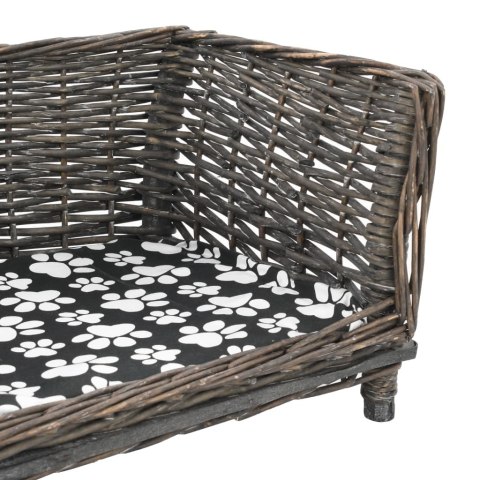 Kosz dla psa z poduszką, szary, 90x54x35 cm, naturalna wiklina Kosz dla psa z poduszką, szary, 90x54x35 cm, naturalna wiklina