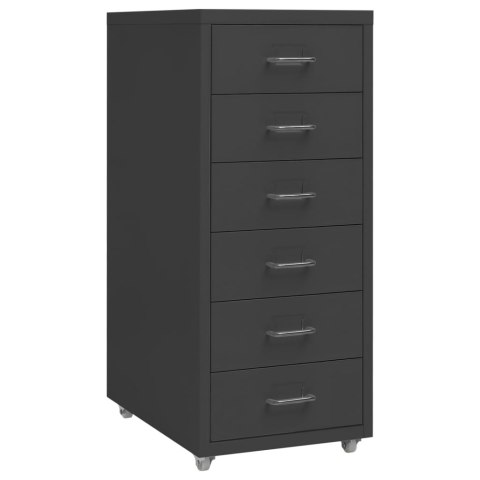 Mobilna szafka kartotekowa, antracytowa, 28x41x69 cm, metalowa Mobilna szafka kartotekowa, antracytowa, 28x41x69 cm, metalowa