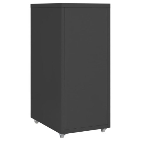 Mobilna szafka kartotekowa, antracytowa, 28x41x69 cm, metalowa Mobilna szafka kartotekowa, antracytowa, 28x41x69 cm, metalowa