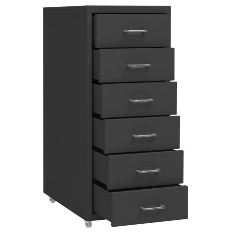 Mobilna szafka kartotekowa, antracytowa, 28x41x69 cm, metalowa Mobilna szafka kartotekowa, antracytowa, 28x41x69 cm, metalowa
