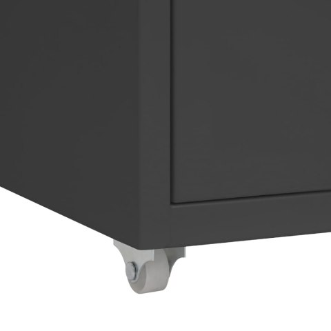 Mobilna szafka kartotekowa, antracytowa, 28x41x69 cm, metalowa Mobilna szafka kartotekowa, antracytowa, 28x41x69 cm, metalowa