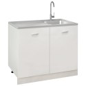  Zlew kuchenny z ociekaczem, srebrny, 1000x600x155 mm, stal