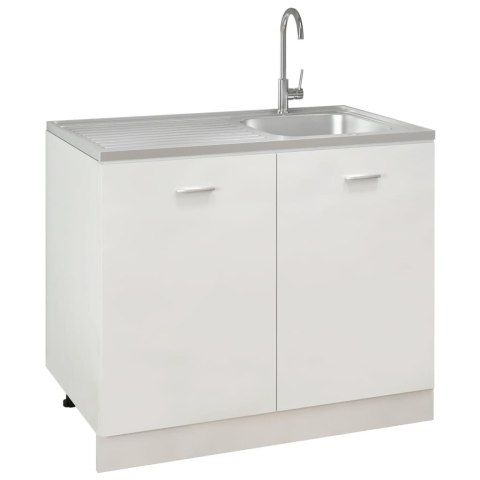 Zlew kuchenny z ociekaczem, srebrny, 1000x600x155 mm, stal Zlew kuchenny z ociekaczem, srebrny, 1000x600x155 mm, stal