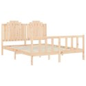 VidaXL Rama łóżka z wezgłowiem, lite drewno