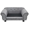 VidaXL Sofa dla psa, szara, 72x45x30 cm, pluszowa