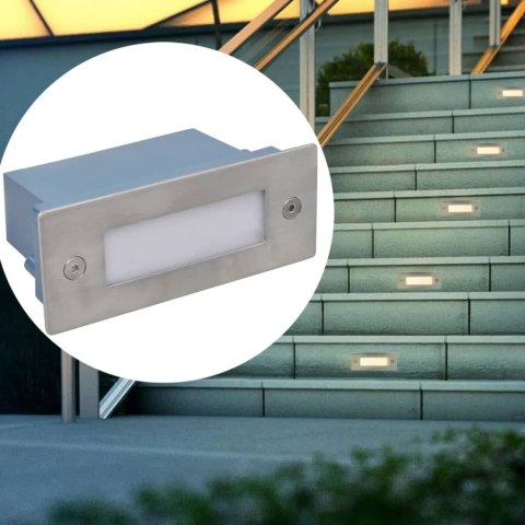  Wpuszczane lampki schodowe LED, 2 sztuki, 44x111x56 mm