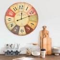  Zegar ścienny w stylu vintage, kolorowy, 60 cm