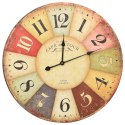  Zegar ścienny w stylu vintage, kolorowy, 60 cm