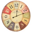  Zegar ścienny w stylu vintage, kolorowy, 60 cm